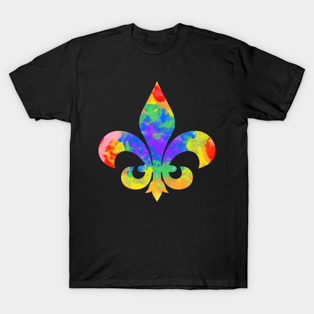 Tie Dye Fleur De Lis T-Shirt by madeinchorley